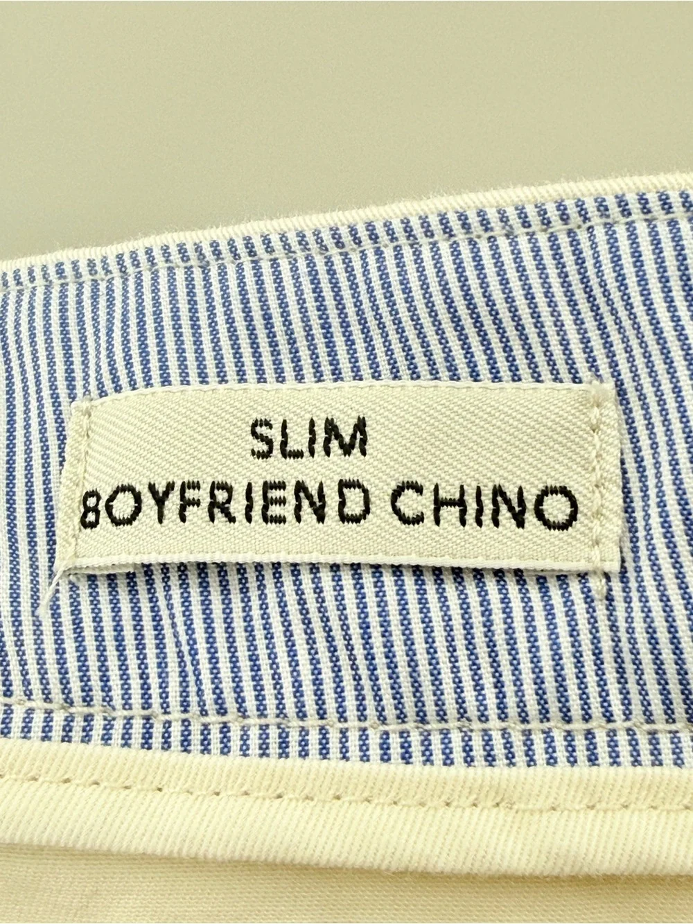 J. Crew Slim Boyfriend Chino Pants Lightweight Cotton Blend Cream Beige Size 34
